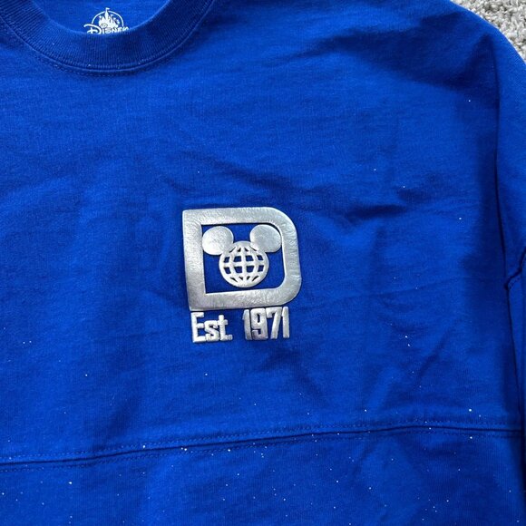 Disney Spirit Jersey Walt Disney World Blue Long Sleeve Shirt XS 100% Cotton - Picture 2 of 9